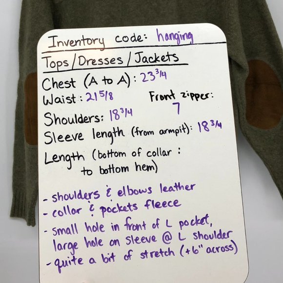 Pendleton Shetland Wool Olive Green Quarter Zip suede elbow patch sweater SP - Picture 15 of 16